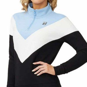 Fila Ladies' Black white and blue 1/4 Zip Pullover Sweatshirt sz Small
